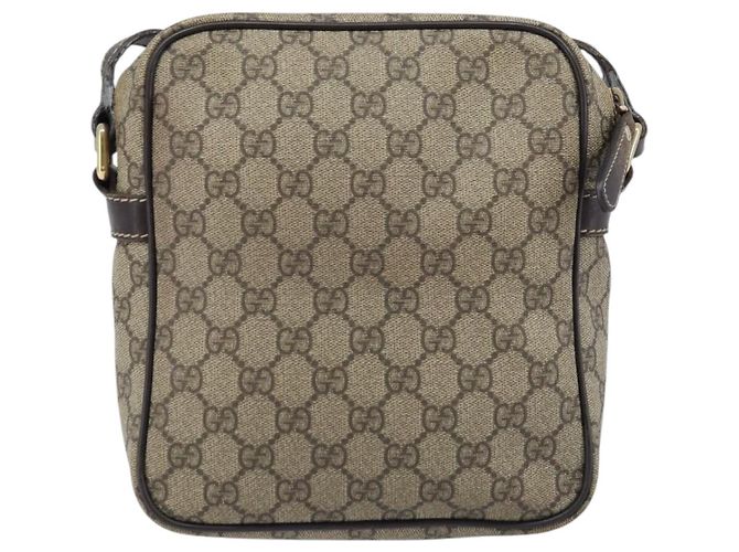 Gucci Borsa a Spalla GG Supreme PVC Beige Oro 233268 Auth 173855 D'oro - vista 2