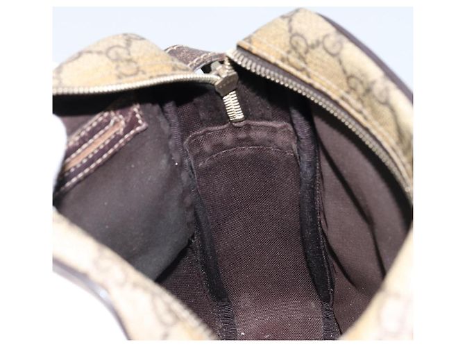 Gucci Borsa a Spalla GG Supreme PVC Beige Oro 233268 Auth 173855 D'oro - vista 20