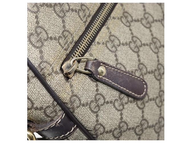 Gucci Borsa a Spalla GG Supreme PVC Beige Oro 233268 Auth 173855 D'oro - vista 22