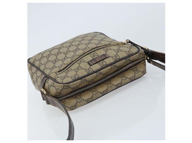 Gucci Borsa a Spalla GG Supreme PVC Beige Oro 233268 Auth 173855 D'oro - vista 6
