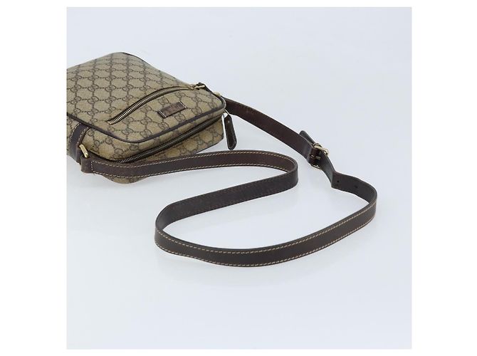 Gucci Borsa a Spalla GG Supreme PVC Beige Oro 233268 Auth 173855 D'oro - vista 7