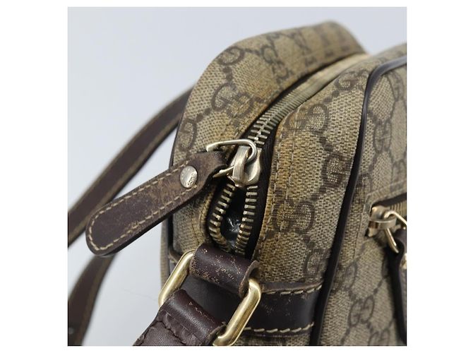 Gucci Borsa a Spalla GG Supreme PVC Beige Oro 233268 Auth 173855 D'oro - vista 9