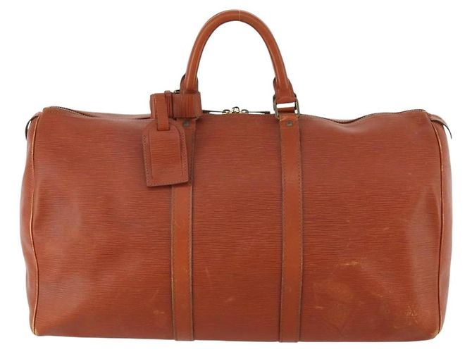LOUIS VUITTON Epi Keepall 50 Borsa Boston Marrone M42968 LV Auth 169690 - vista 13