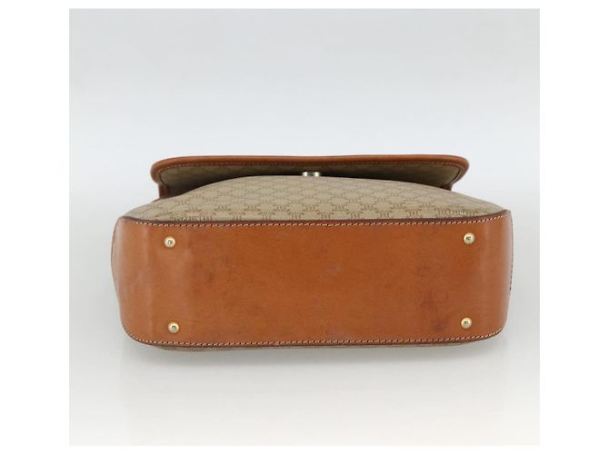 Céline Borsa a mano in tela Macadam CELINE PVC Beige Oro Auth LNZ539 D'oro - vista 5