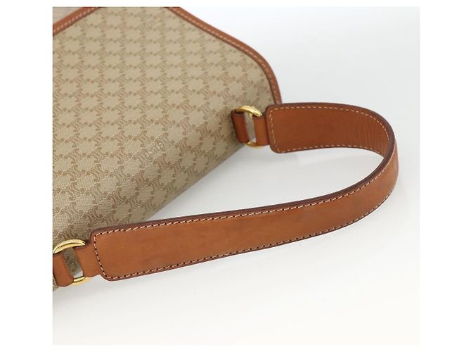 Céline Borsa a mano in tela Macadam CELINE PVC Beige Oro Auth LNZ539 D'oro - vista 7