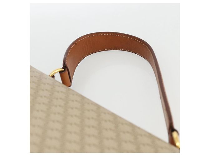 Céline Borsa a mano in tela Macadam CELINE PVC Beige Oro Auth LNZ539 D'oro - vista 8