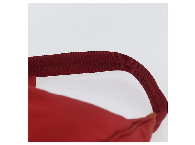 PRADA Borsa a mano in nylon rosso argento Auth LNZ983 - vista 14