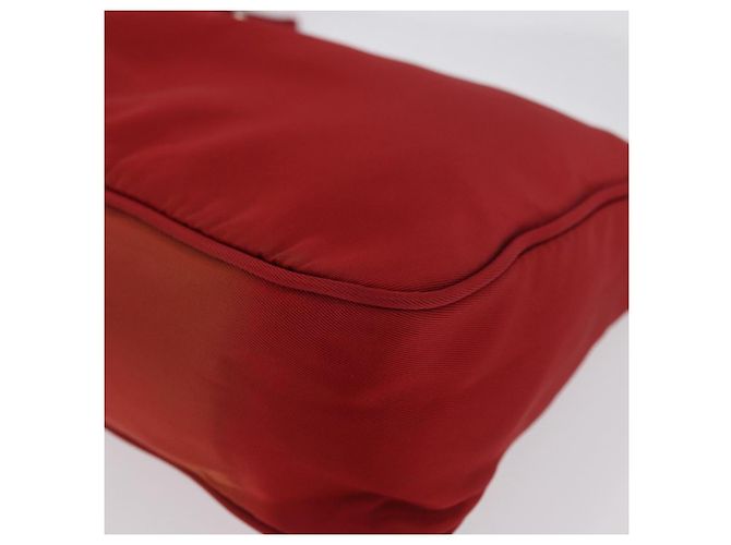 PRADA Borsa a mano in nylon rosso argento Auth LNZ983 - vista 15