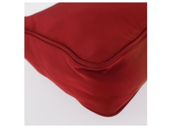 PRADA Borsa a mano in nylon rosso argento Auth LNZ983 - vista 16