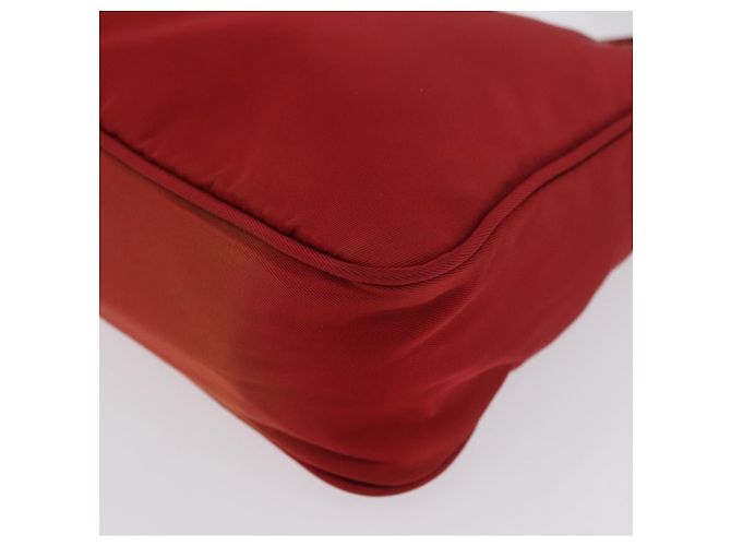 PRADA Borsa a mano in nylon rosso argento Auth LNZ983 - vista 17