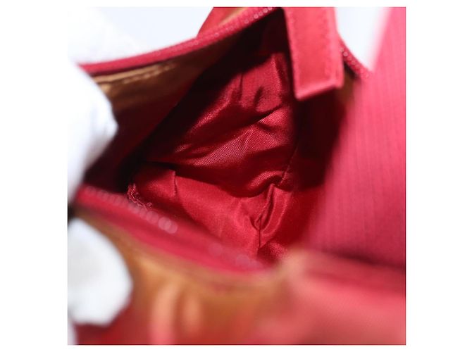 PRADA Borsa a mano in nylon rosso argento Auth LNZ983 - vista 19