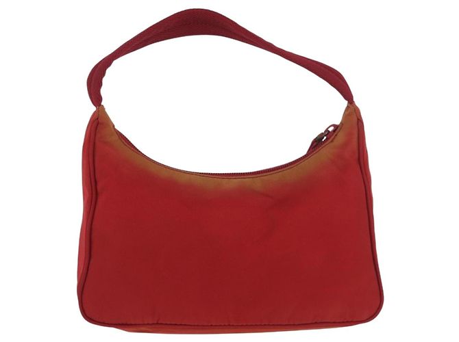 PRADA Borsa a mano in nylon rosso argento Auth LNZ983 - vista 2