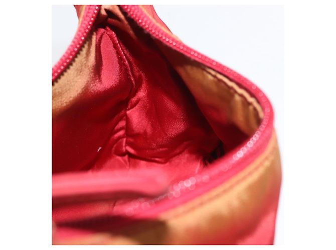 PRADA Borsa a mano in nylon rosso argento Auth LNZ983 - vista 20