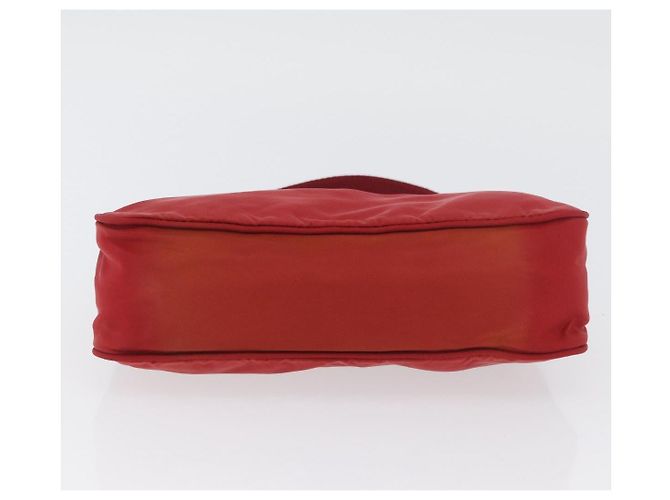 PRADA Borsa a mano in nylon rosso argento Auth LNZ983 - vista 5