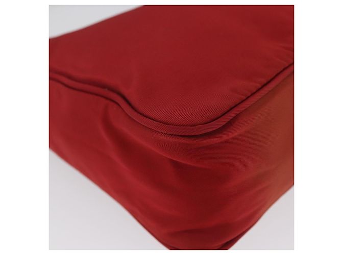 PRADA Borsa a mano in nylon rosso argento Auth LNZ983 - vista 8