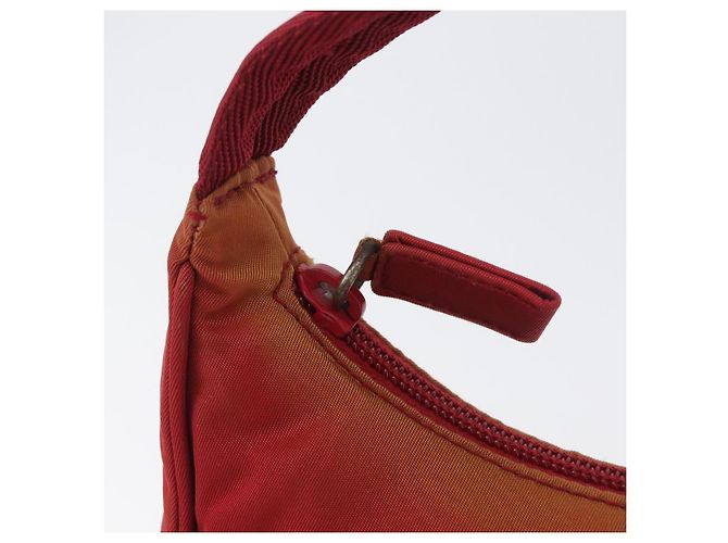 PRADA Borsa a mano in nylon rosso argento Auth LNZ983 - vista 9