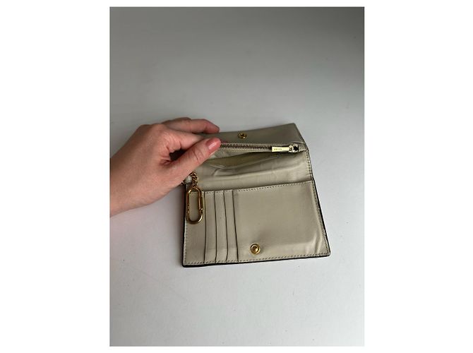 Céline Vintage Celine Paris Keychain Leather Wallet Blue white - view 5