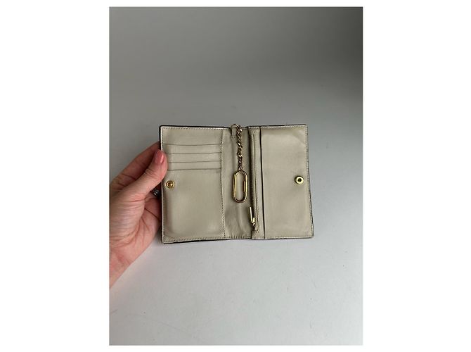 Céline Vintage Celine Paris Keychain Leather Wallet Blue white - view 7