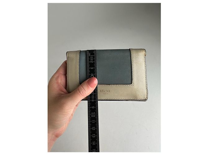 Céline Vintage Celine Paris Keychain Leather Wallet Blue white - view 9