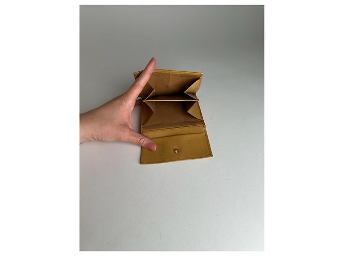Céline Vintage Celine Paris Triomphe Monogram Leather Wallet Brown Beige - view 4