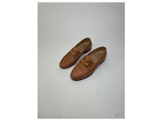 Mocassino in pelle Horsebit vintage Gucci marrone - vista 10