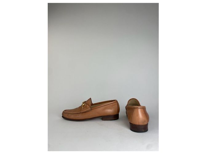 Mocassino in pelle Horsebit vintage Gucci marrone - vista 2