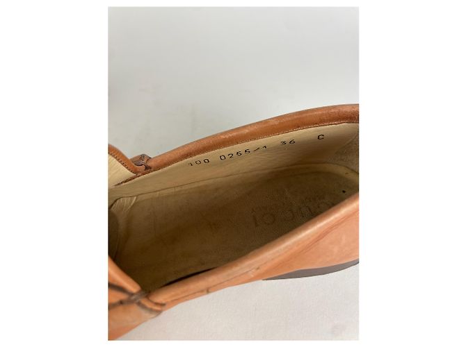 Mocassino in pelle Horsebit vintage Gucci marrone - vista 7