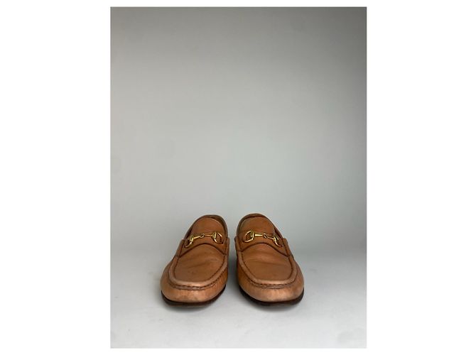 Mocassino in pelle Horsebit vintage Gucci marrone - vista 9