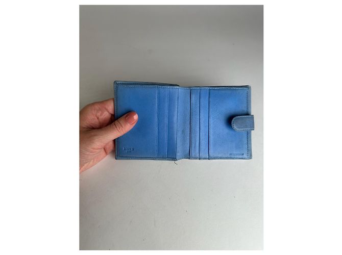 Vintage Loewe Madrid Soft Leather Wallet Blue - view 3