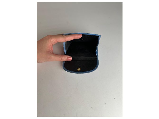 Vintage Loewe Madrid Soft Leather Wallet Blue - view 5