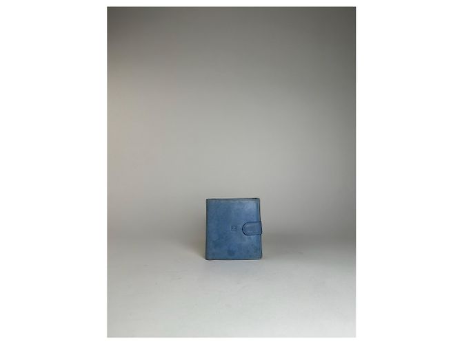 Vintage Loewe Madrid Soft Leather Wallet Blue - view 7