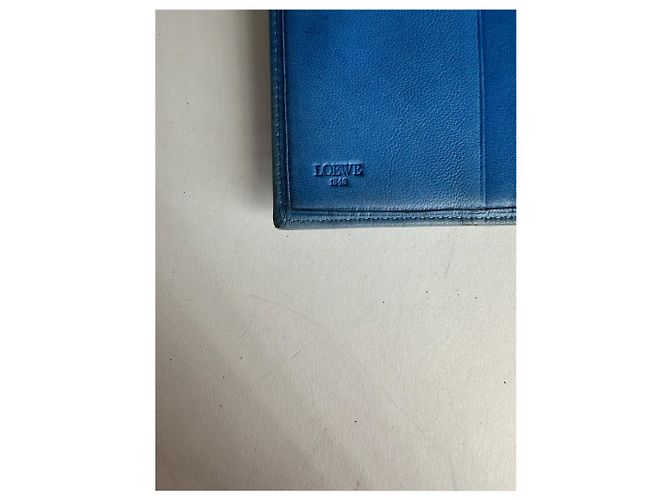 Vintage Loewe Madrid Soft Leather Wallet Blue - view 8