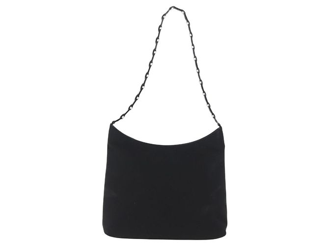Borsa a Spalla Chain Vala in Nylon Nero Salvatore Ferragamo Auth BA10885 - vista 13