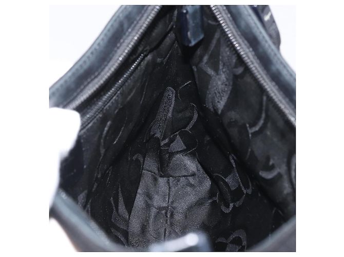 Borsa a Spalla Chain Vala in Nylon Nero Salvatore Ferragamo Auth BA10885 - vista 19