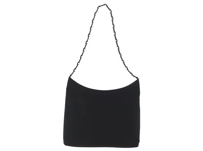 Borsa a Spalla Chain Vala in Nylon Nero Salvatore Ferragamo Auth BA10885 - vista 2