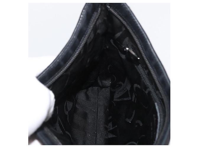 Borsa a Spalla Chain Vala in Nylon Nero Salvatore Ferragamo Auth BA10885 - vista 20