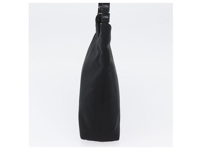 Borsa a Spalla Chain Vala in Nylon Nero Salvatore Ferragamo Auth BA10885 - vista 3