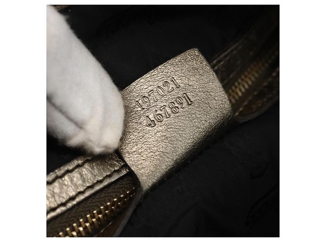 GUCCI Histeria Borsa Tote Pelle Argento Oro 197021 Auth mr1995 D'oro - vista 12