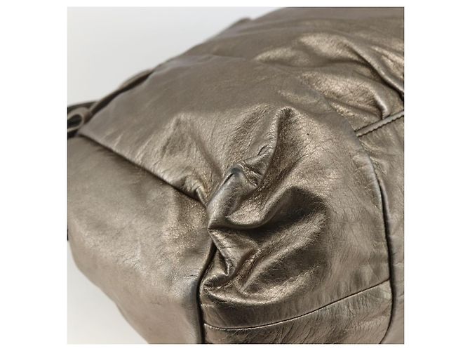 GUCCI Histeria Borsa Tote Pelle Argento Oro 197021 Auth mr1995 D'oro - vista 16