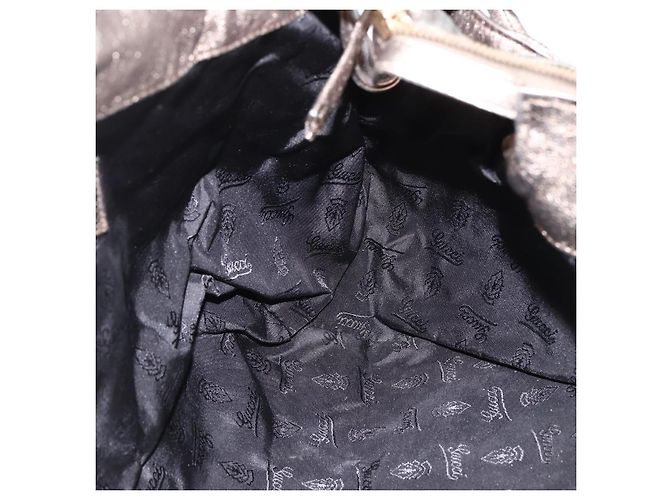GUCCI Histeria Borsa Tote Pelle Argento Oro 197021 Auth mr1995 D'oro - vista 19