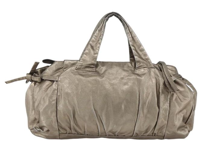 GUCCI Histeria Borsa Tote Pelle Argento Oro 197021 Auth mr1995 D'oro - vista 2