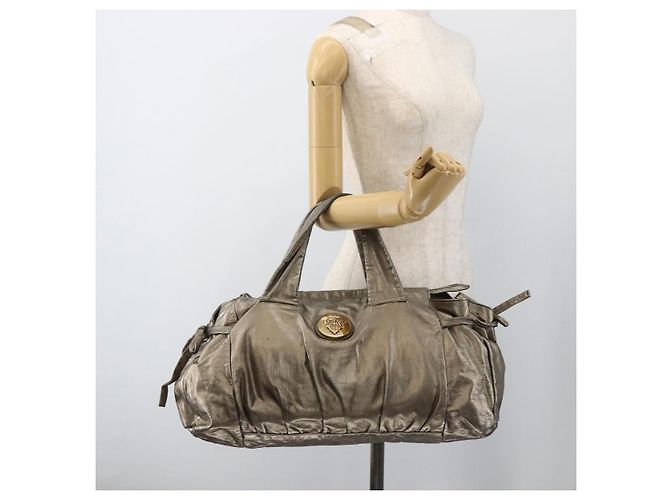 GUCCI Histeria Borsa Tote Pelle Argento Oro 197021 Auth mr1995 D'oro - vista 23