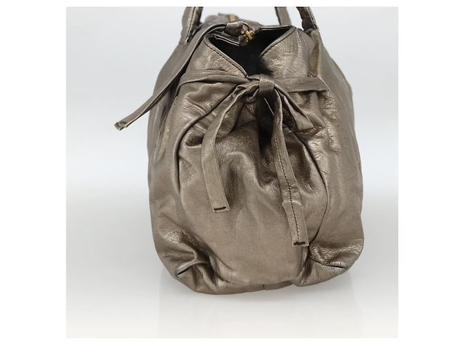 GUCCI Histeria Borsa Tote Pelle Argento Oro 197021 Auth mr1995 D'oro - vista 3