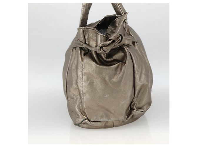 GUCCI Histeria Borsa Tote Pelle Argento Oro 197021 Auth mr1995 D'oro - vista 4