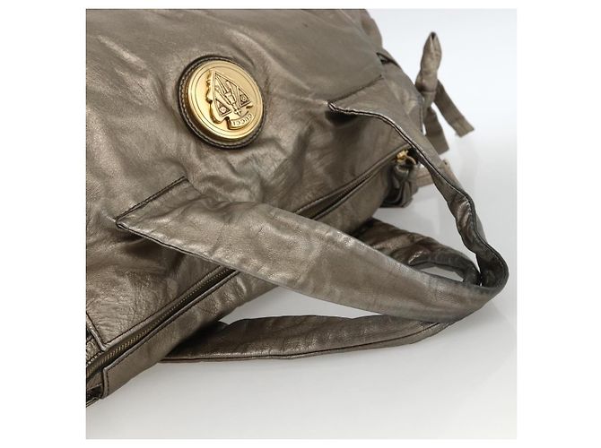 GUCCI Histeria Borsa Tote Pelle Argento Oro 197021 Auth mr1995 D'oro - vista 7