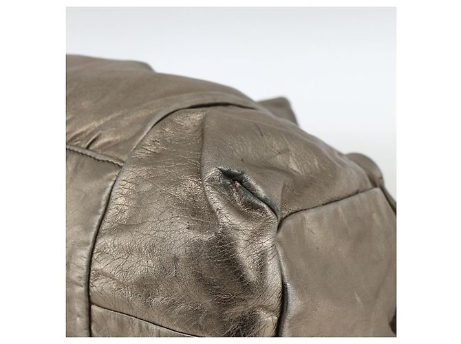 GUCCI Histeria Borsa Tote Pelle Argento Oro 197021 Auth mr1995 D'oro - vista 9