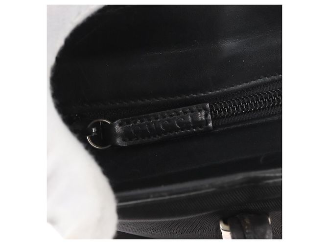 Gucci Borsa Tote in Nylon Nera Argento Auth 173861 Nero - vista 10