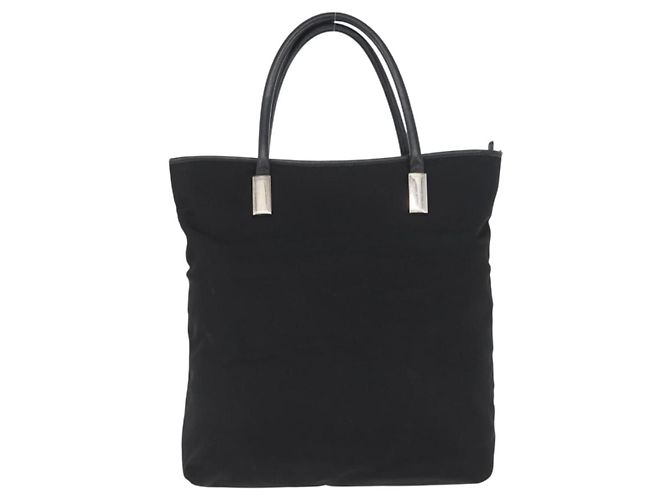 Gucci Borsa Tote in Nylon Nera Argento Auth 173861 Nero - vista 13