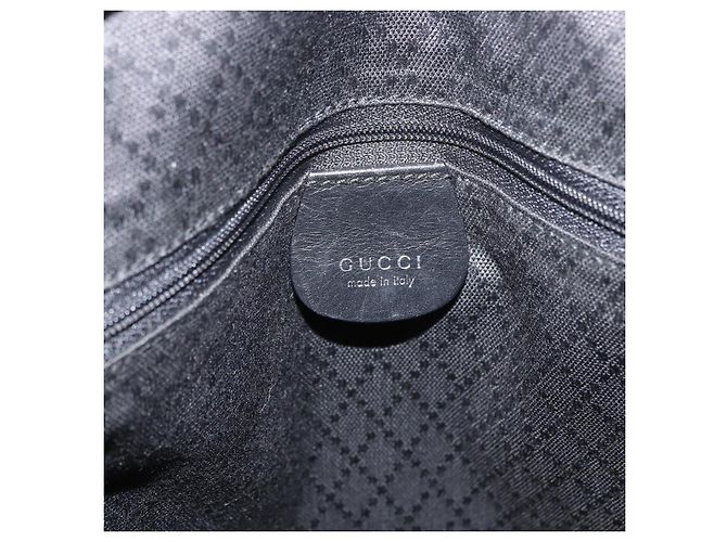 Gucci Borsa Tote in Nylon Nera Argento Auth 173861 Nero - vista 17