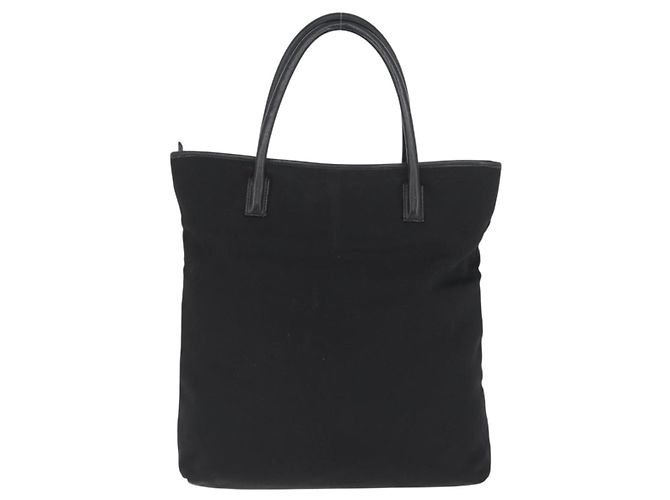 Gucci Borsa Tote in Nylon Nera Argento Auth 173861 Nero - vista 2
